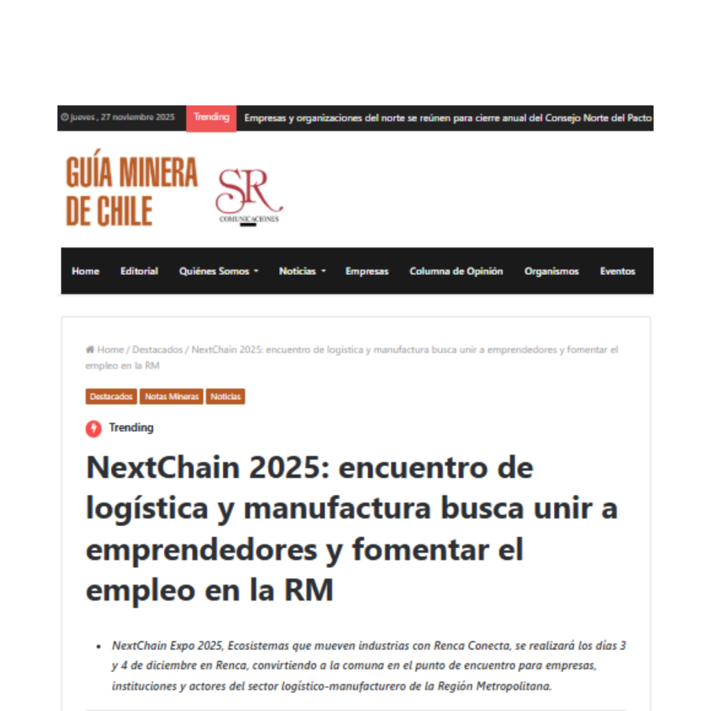 NextChain 2025: Encuentro de logística y manufactura llegará a Renca ...